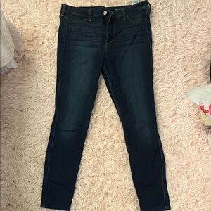 Hollister Women's Deep Blue Skinny Jeans